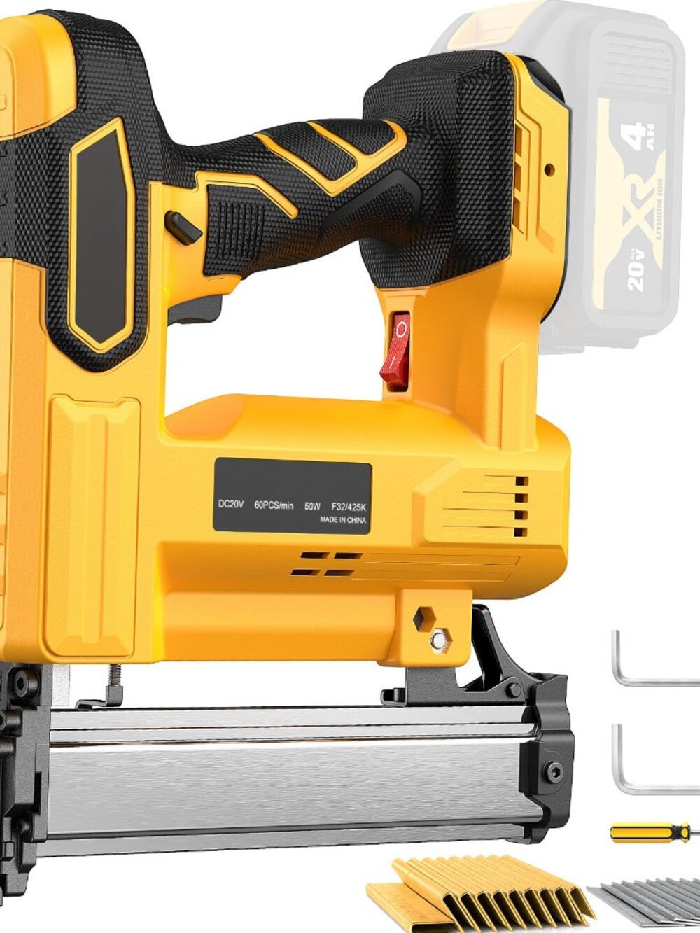 NEW 2 in 1 Nail Gun & Staple for Dewalt 20V Battery Brad Nailer with 1000 Nails